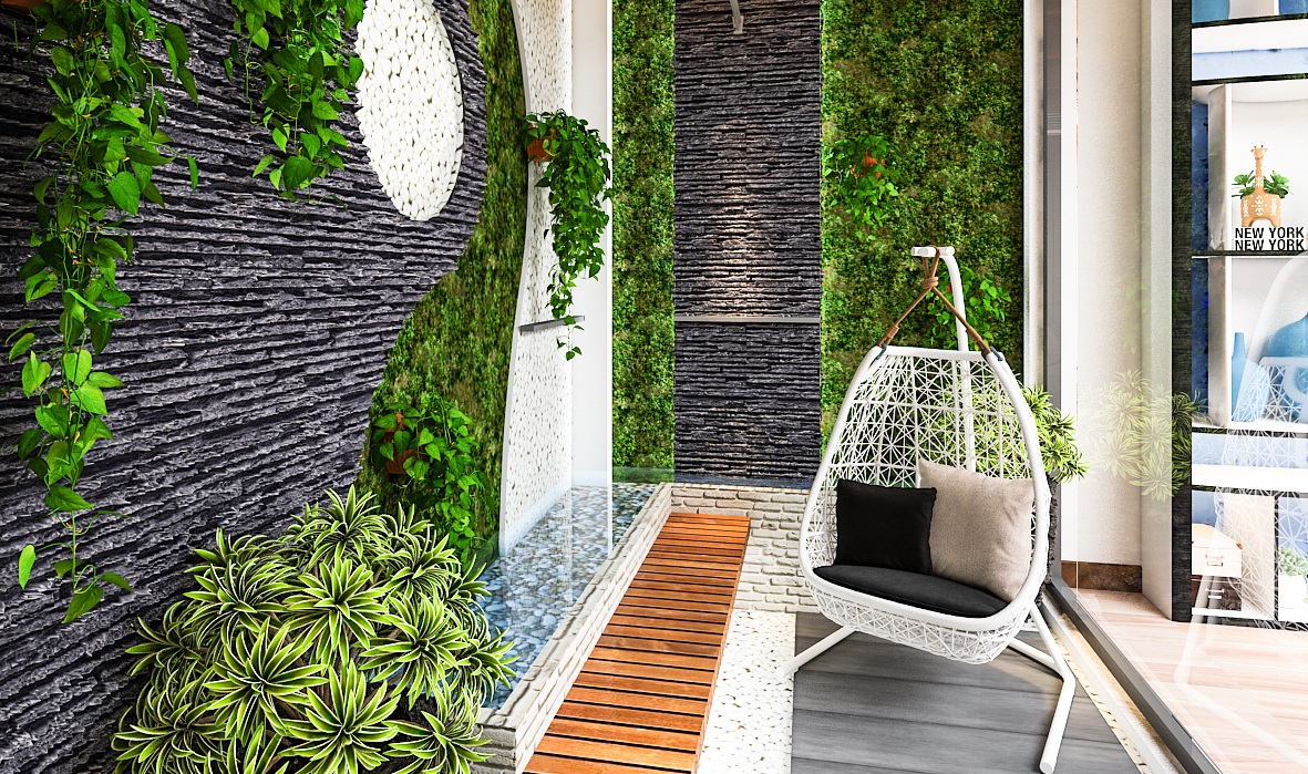 trang trí giếng trời đa tầng